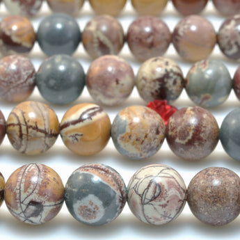 Natural Sonora Jasper Dendritic Rhyolite smooth round loose beads wholesale gemstone jewelry making bracelet necklace DIY