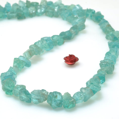 Natural Raw Apatite aqua green rough nugget chip beads wholesale loose gemstone for jewelry making diy