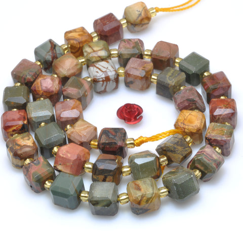 Natural Red Creek Jasper faceted cube beads wholesale loose gemstone for jewelry making diy