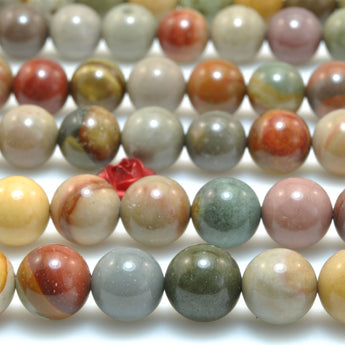 Natural Polychrome Jasper smooth round beads ocean jasper stone wholesale gemstone for jewelry making diy