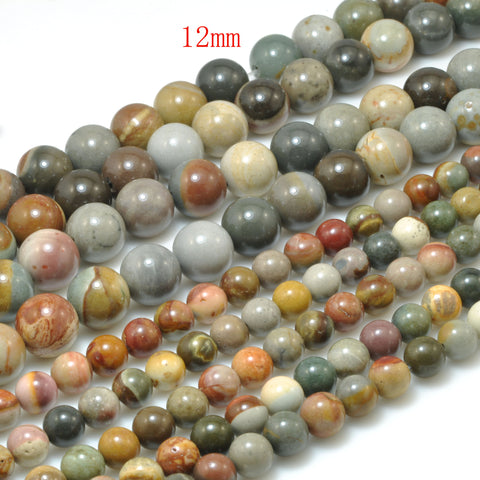 Natural Polychrome Jasper smooth round beads ocean jasper stone wholesale gemstone for jewelry making diy