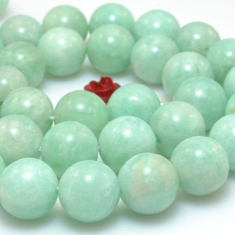 Natural Amazonite smooth round loose beads wholesale gemstone jewelry making diy bracelet 10mm