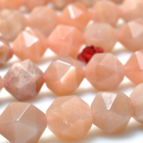 Natural Sunstone star cut faceted nugget beads loost gemstone wholesale jewelry making bracelet diy stuff