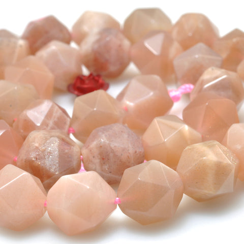 Natural Sunstone star cut faceted nugget beads loost gemstone wholesale jewelry making bracelet diy stuff