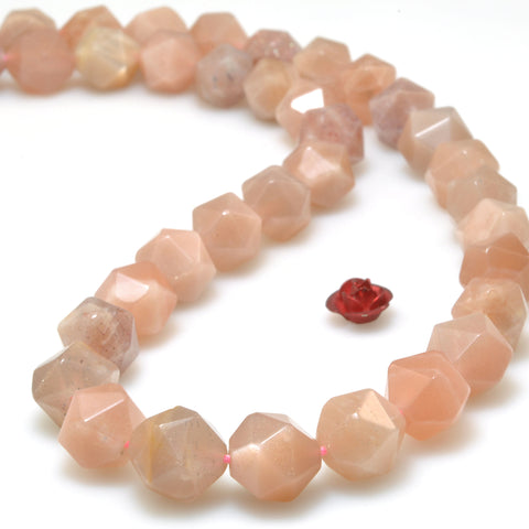 Natural Sunstone star cut faceted nugget beads loost gemstone wholesale jewelry making bracelet diy stuff