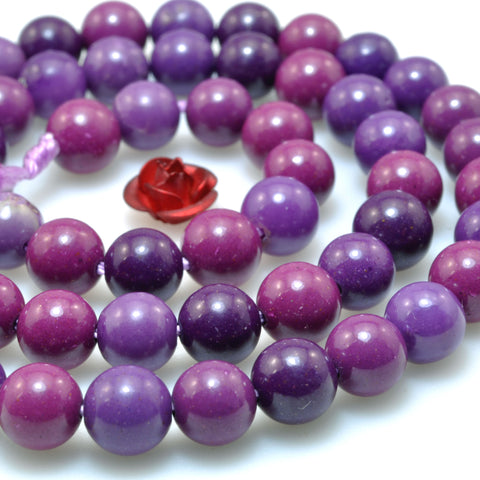 Purple Lepidolite stone smooth round beads loose gemstone wholesale for jewelry making diy bracelet necklace