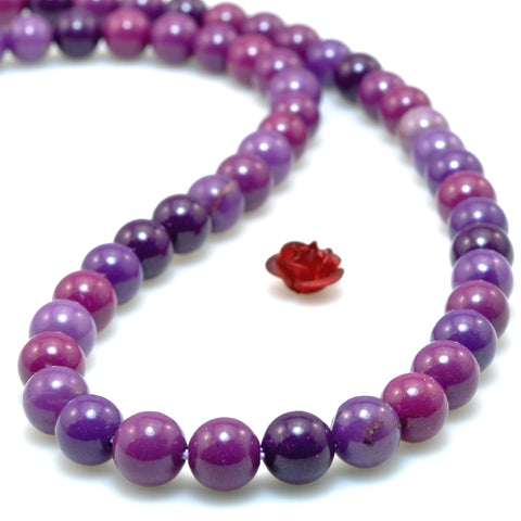 Purple Lepidolite stone smooth round beads loose gemstone wholesale for jewelry making diy bracelet necklace