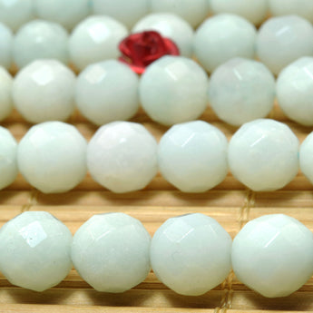 Natural Amazonite Stone faceted round beads loose gemstone wholesale for jewelry making diy bracelet necklace  8mm