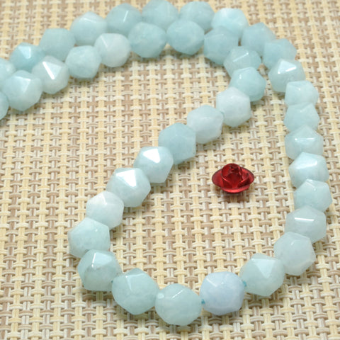 Malaysia Blue Jade star cut faceted nugget beads aquamarine blue jade gemstone wholesale for jewelry making diy