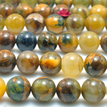 Natural Golden Pietersite stone smooth round beads wholesale loose gemstone for jewelry making diy bracelet necklace