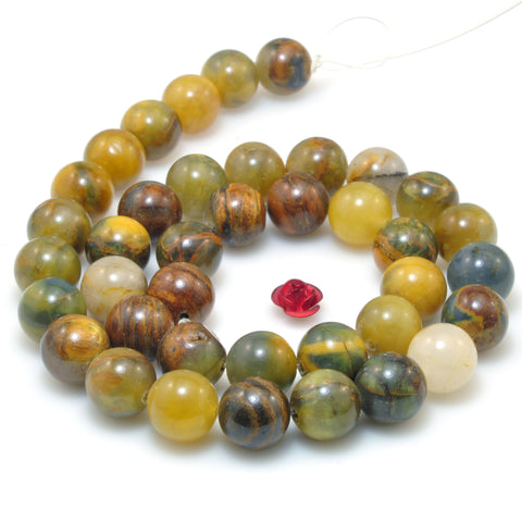 Natural Golden Pietersite stone smooth round beads wholesale loose gemstone for jewelry making diy bracelet necklace