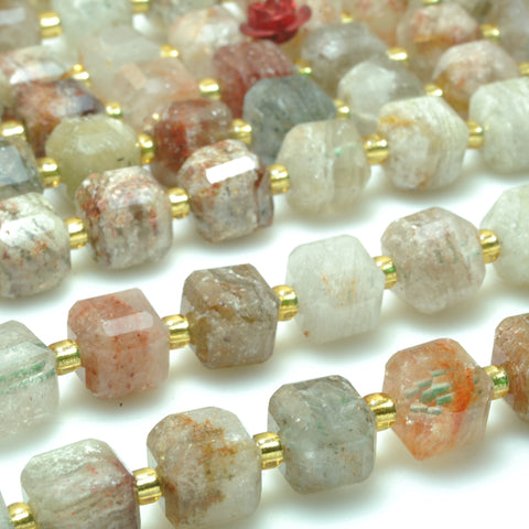 Natural Phantom Quartz crystal faceted cube beads loose gemstone wholesale jewelry making bracelet necklace diy