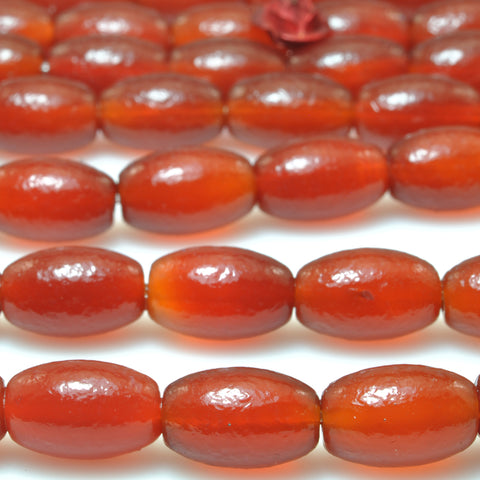 Natural Carnelian matte rice beads loose gemstone wholesale jewelry making bracelet necklace diy