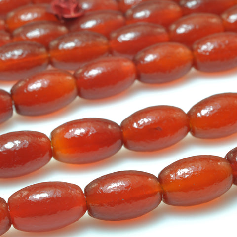 Natural Carnelian matte rice beads loose gemstone wholesale jewelry making bracelet necklace diy