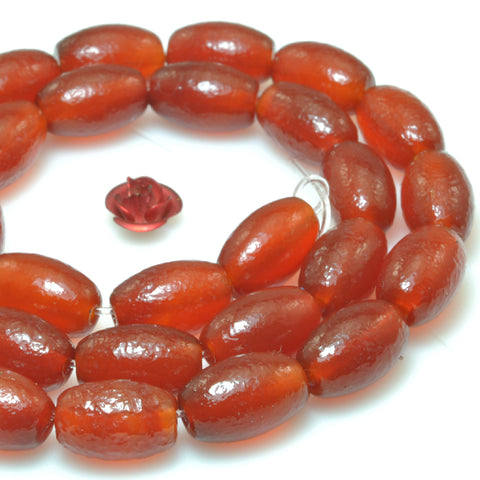 Natural Carnelian matte rice beads loose gemstone wholesale jewelry making bracelet necklace diy