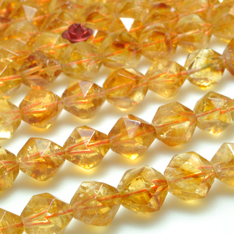 Natural citrine gemstone star faceted cut loose beads yellow crystal wholesale jewelry making bracelet necklace diy