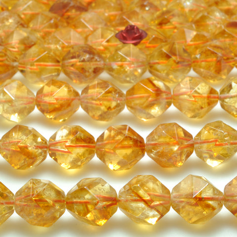 Natural citrine gemstone star faceted cut loose beads yellow crystal wholesale jewelry making bracelet necklace diy