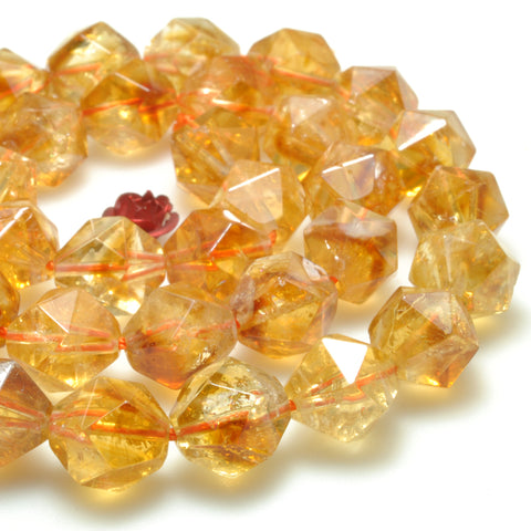 Natural citrine gemstone star faceted cut loose beads yellow crystal wholesale jewelry making bracelet necklace diy