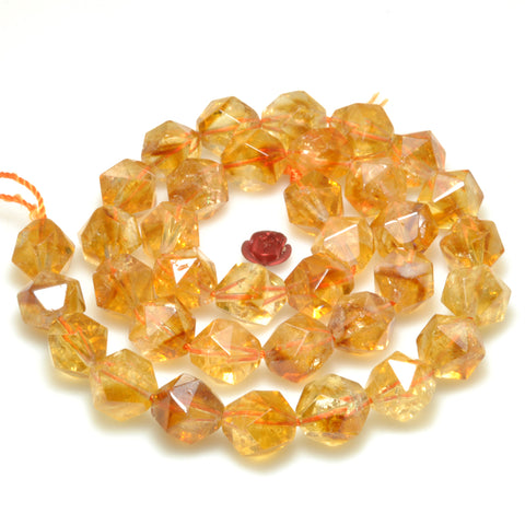 Natural citrine gemstone star faceted cut loose beads yellow crystal wholesale jewelry making bracelet necklace diy