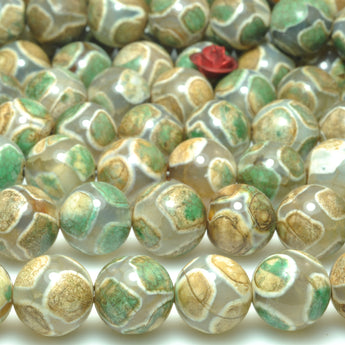 Tibetan agate dzi turtleback smooth round beads wholesale gemstone jewelry making necklace bracelet diy