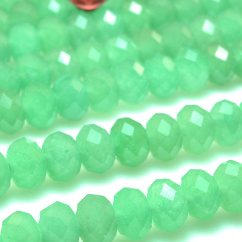 Natural green aventurine faceted rondelle beads wholesale loose gemstone jewelry making bracelet necklace diy