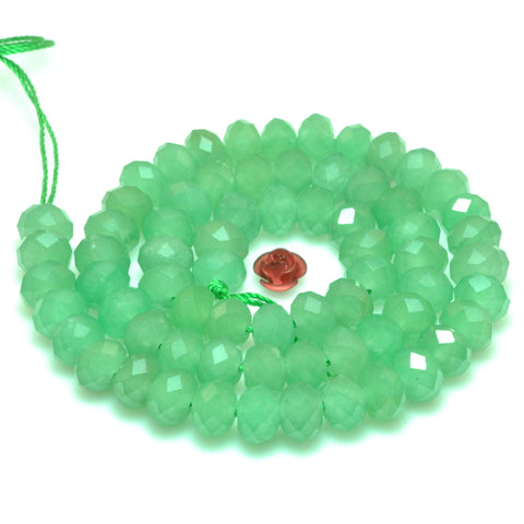 Natural green aventurine faceted rondelle beads wholesale loose gemstone jewelry making bracelet necklace diy