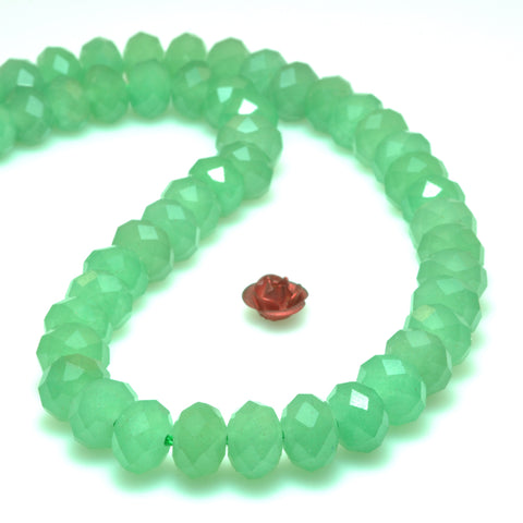 Natural green aventurine faceted rondelle beads wholesale loose gemstone jewelry making bracelet necklace diy