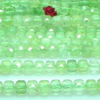 Natural prehnite faceted cube beads loose gemstones wholesale for jewelry making bracelet necklace diy