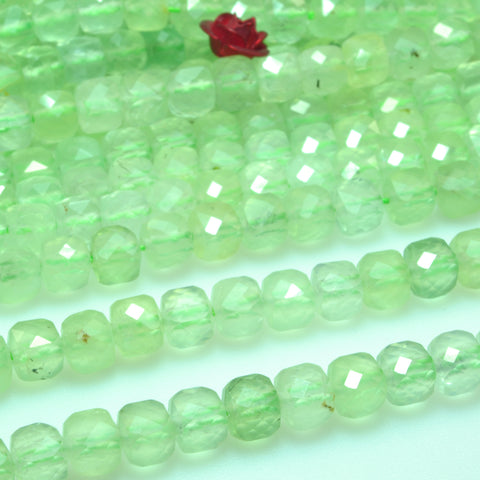 Natural prehnite faceted cube beads loose gemstones wholesale for jewelry making bracelet necklace diy