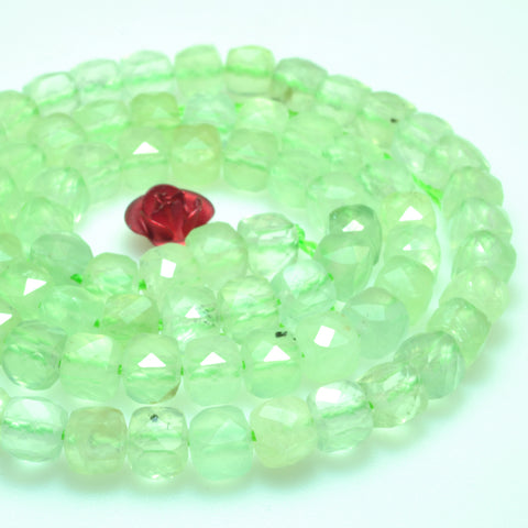 Natural prehnite faceted cube beads loose gemstones wholesale for jewelry making bracelet necklace diy