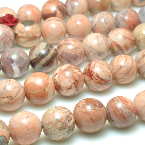 Natural blood lines stone smooth round beads wholesale gemstone jewelry making bracelet necklace diy