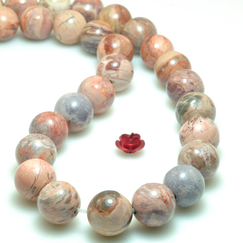 Natural blood lines stone smooth round beads wholesale gemstone jewelry making bracelet necklace diy