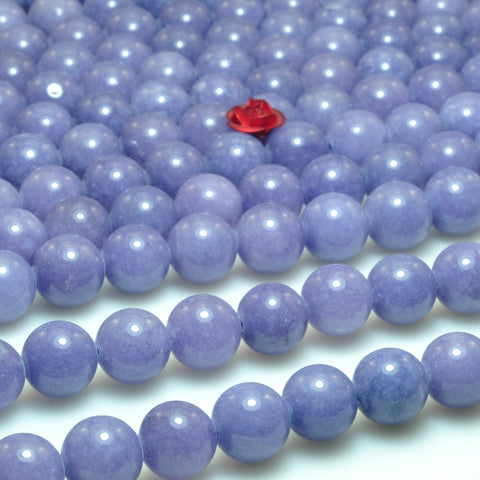 Purple malaysia jade smooth round loose beads wholesale gemstone jewelry making bracelet necklace diy