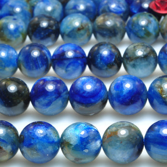 Natural Kyanite gemstone smooth round loose beads wholesale jewelry making bracelet necklace diy