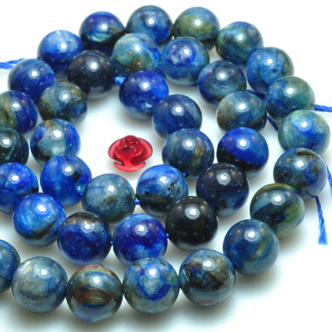 Natural Kyanite gemstone smooth round loose beads wholesale jewelry making bracelet necklace diy