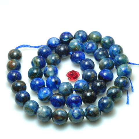 Natural Kyanite gemstone smooth round loose beads wholesale jewelry making bracelet necklace diy