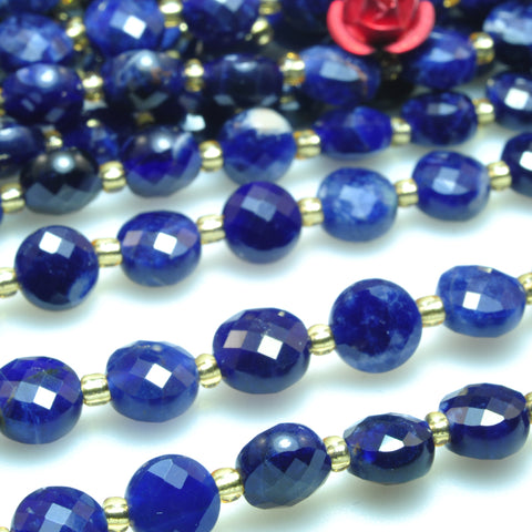 Natural blue sodalite stone faceted cube loose beads gemstone wholesale jewelry making bracelet necklace diy