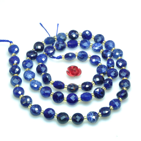 Natural blue sodalite stone faceted cube loose beads gemstone wholesale jewelry making bracelet necklace diy