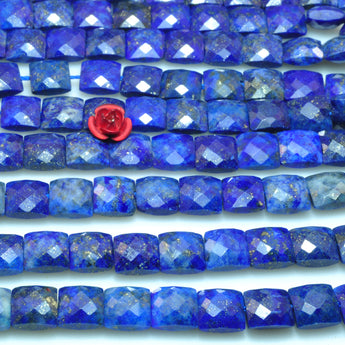 Natural lapis lazuli gemstone faceted Square beads gemstones wholesale jewelry making stuff diy bracelet stone