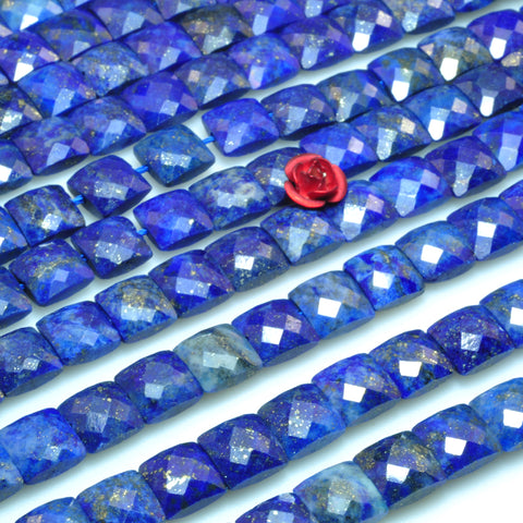 Natural lapis lazuli gemstone faceted Square beads gemstones wholesale jewelry making stuff diy bracelet stone