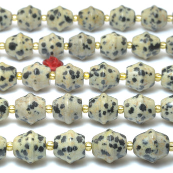 Natural Dalmatian jasper smooth drum beads loose gemstone semi precious stones for  jewelry making DIY bracelet necklace