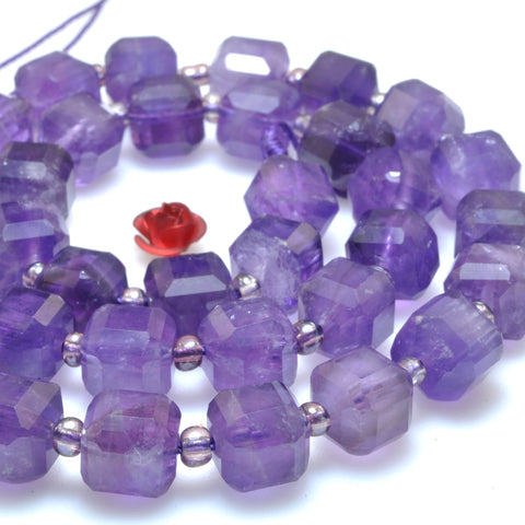 Natural Amethyst faceted cube loose beads purple crystal stone wholesale gemstones for jewelry making DIY bracelet necklace supplies