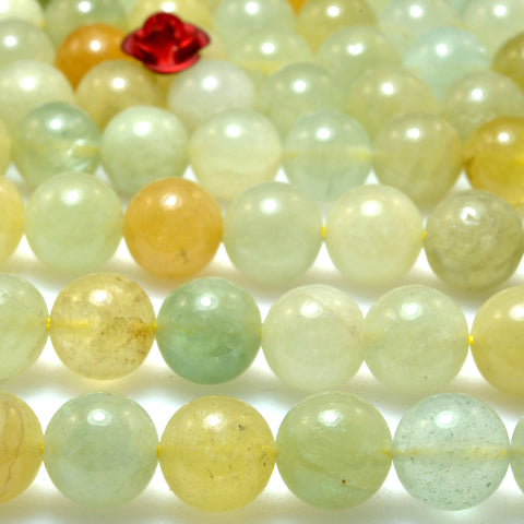 Natural Aquamarine Stone smooth round beads loose gemstones wholesale for jewelry making diy bracelet