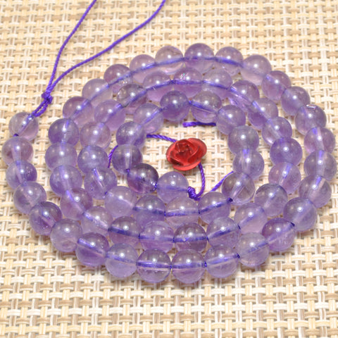 Natural Amethyst smooth round loose beads wholesale gemstone semi precious stone for jewelry making DIY