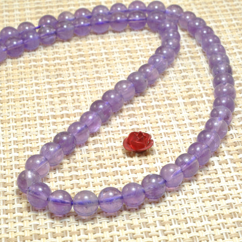 Natural Amethyst smooth round loose beads wholesale gemstone semi precious stone for jewelry making DIY