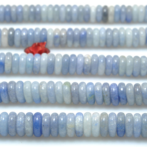 Natural Blue Aventurine smooth rondelle spacer beads loose gemstone semi precious stone for jewelry diy making bracelet necklace