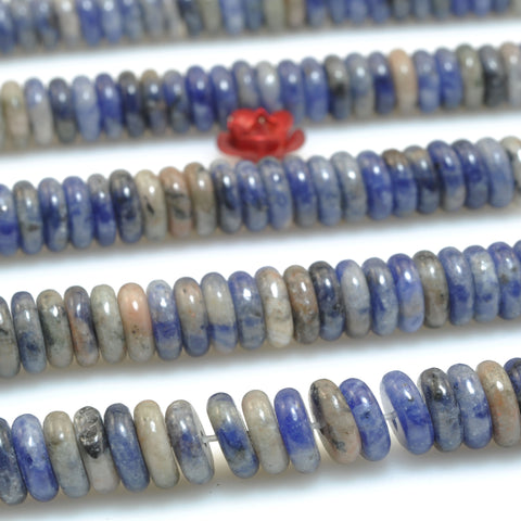 Natural Orange Blue Sodalite smooth rondelle spacer beads loose gemstone semi precious stone for jewelry diy making bracelet necklace