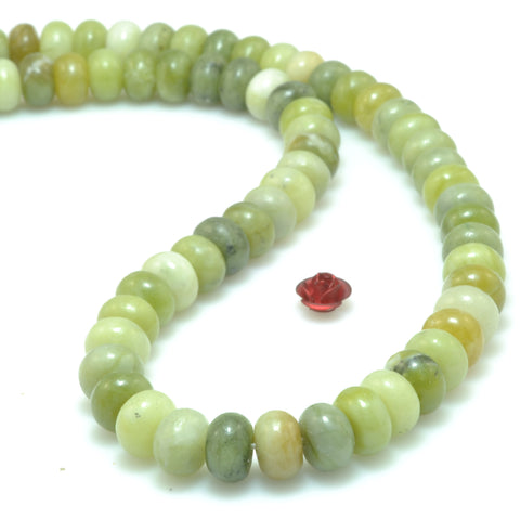 Natural Green Jade smooth rondelle beads wholesale loose gemstone for jewelry making DIY bracelets necklaces