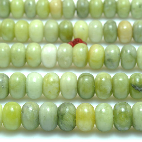 Natural Green Jade smooth rondelle beads wholesale loose gemstone for jewelry making DIY bracelets necklaces