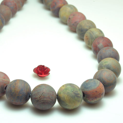 Rainbow Jasper natural stone matte loose round beads wholesale gemstone 15'' full strand